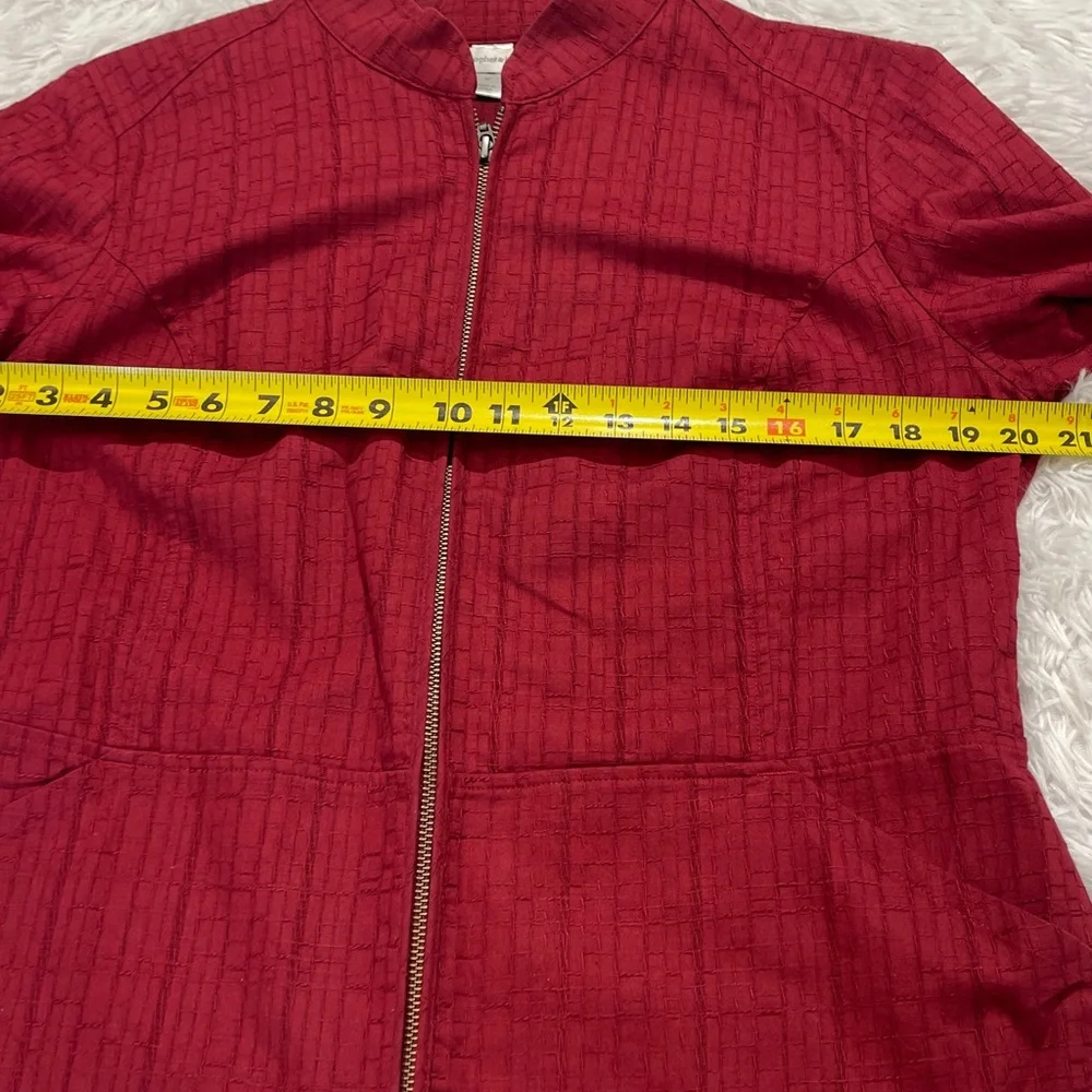 Christopher & Banks Deep Red ZIP UP  Jacket SIZE M - Picture 6 of 10